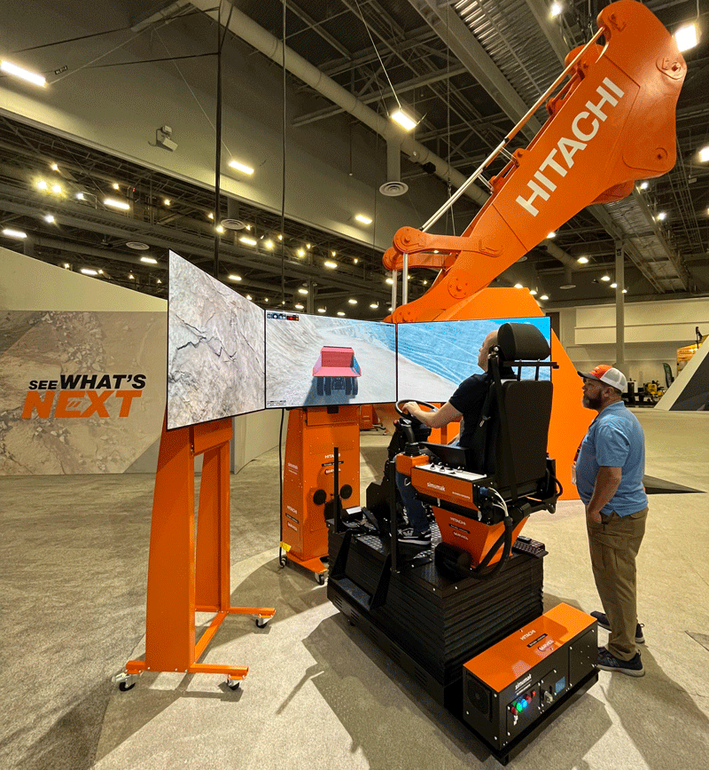 Demostración del Minesim de Simumak-Hitachi en la Feria ConExpo2023 (Las Vegas, Nevada, USA)